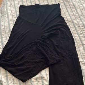 Black Over the Bump Wide-Leg Pants
